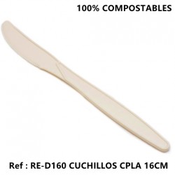 Cuchillos Ecológicos 18 cm Compostables Color Blanco 1000 unds